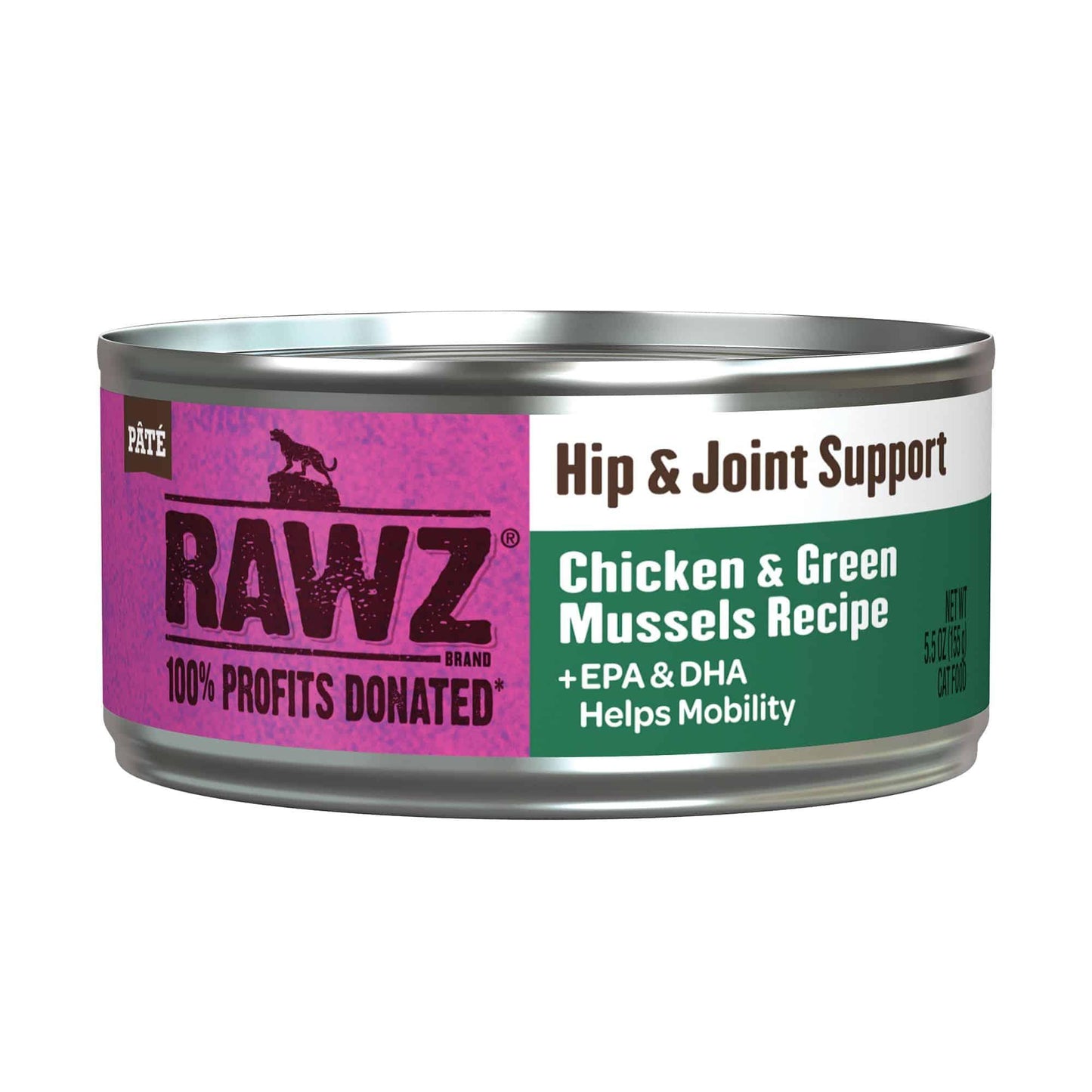 Rawz Hip & Joint Support Chicken & Green Mussels Cat Can 5.5oz