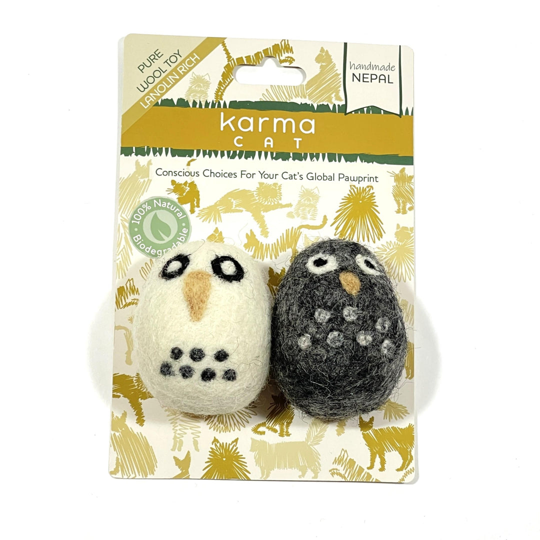 Karma Cat Wool Felt Owls (2pc)