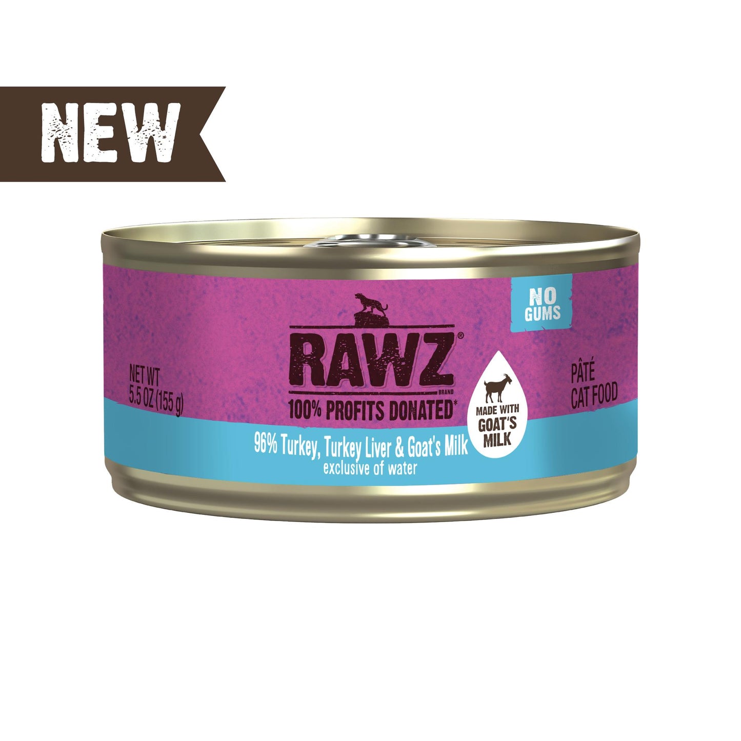 Rawz Turkey & Turkey Liver & Goats Milk Cat Can 5.5oz