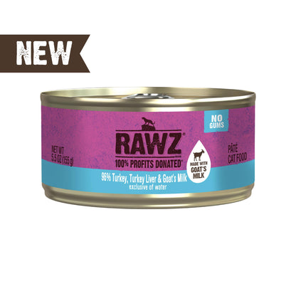 Rawz Turkey & Turkey Liver & Goats Milk Cat Can 5.5oz