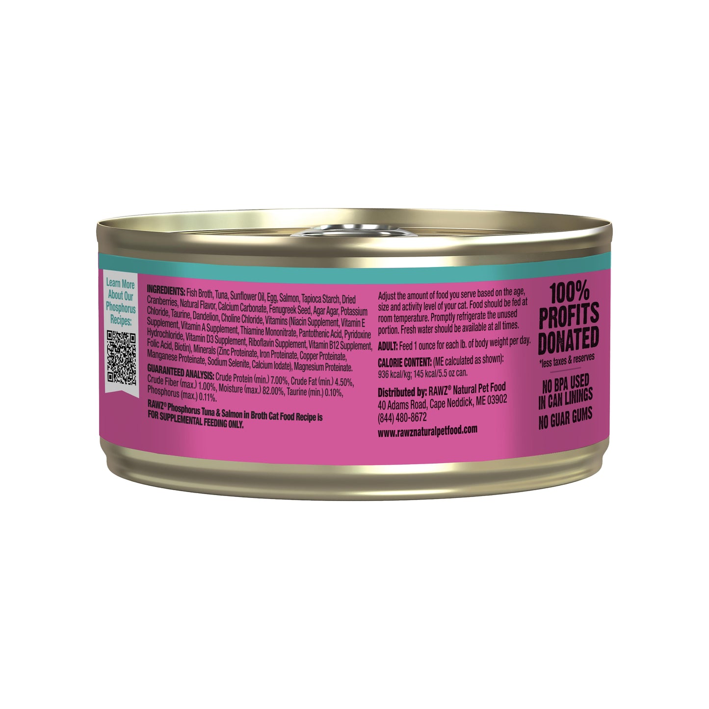 Rawz Low Phosphorus Tuna and Salmon Pate Cat Can 5.5oz