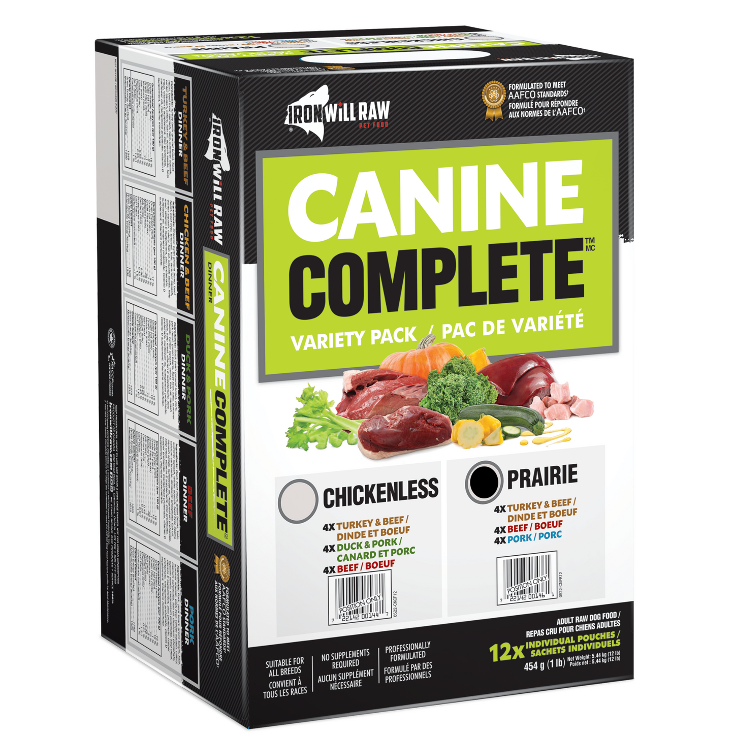 Iron Will Raw Canine Complete Prairie Variety Pack - 12 lb