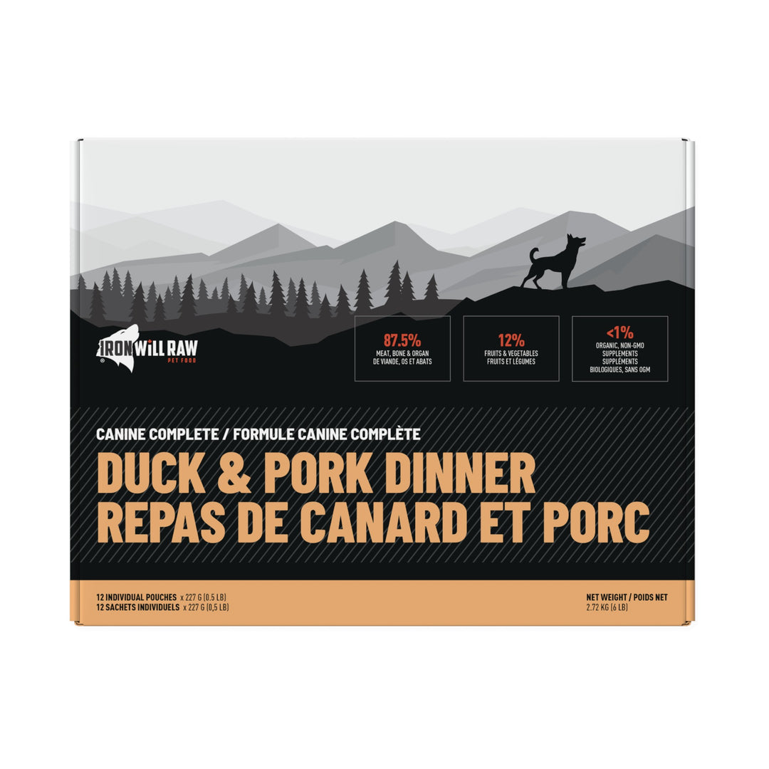 Iron Will Raw Canine Complete Duck &amp; Pork Dinner (6lb)