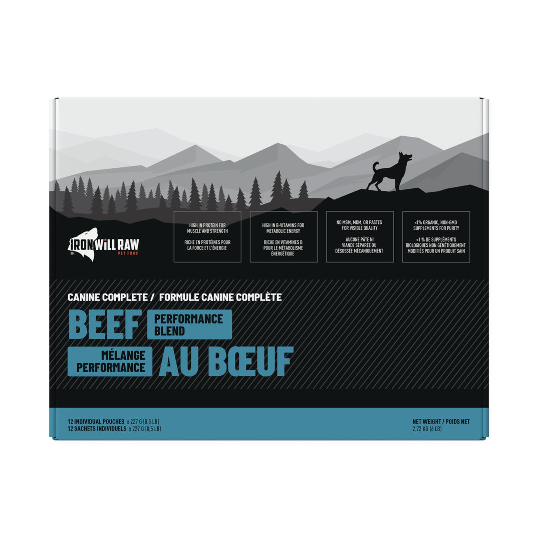 Iron Will Raw Canine Complete Beef Performance Blend (6lb)