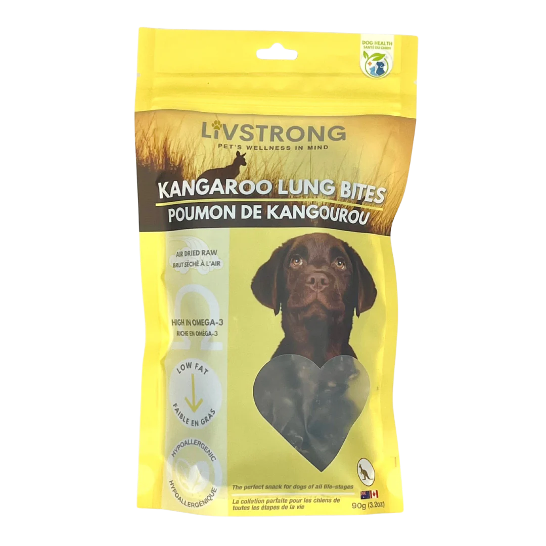 Livstrong Dehydrated Kangaroo Lung Bites (90g) - Tail Blazers Etobicoke