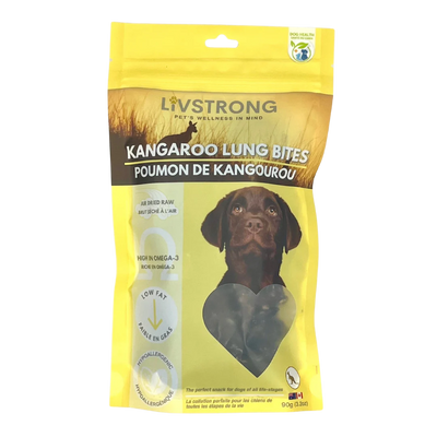 Livstrong Dehydrated Kangaroo Lung Bites (90g) - Tail Blazers Etobicoke
