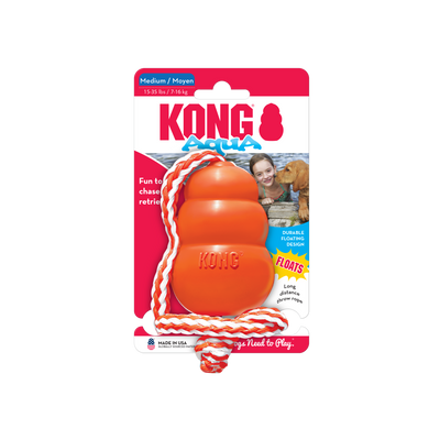 Kong Aqua Floating Rubber Toy with Rope (MED) - Tail Blazers Etobicoke