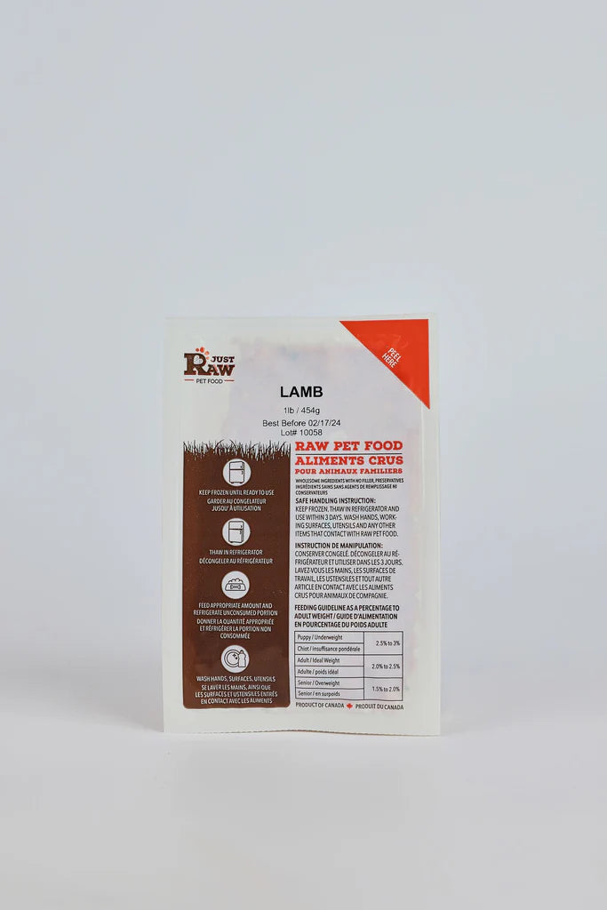 Just Raw Lamb Classic Trial Pack (1/2lb)