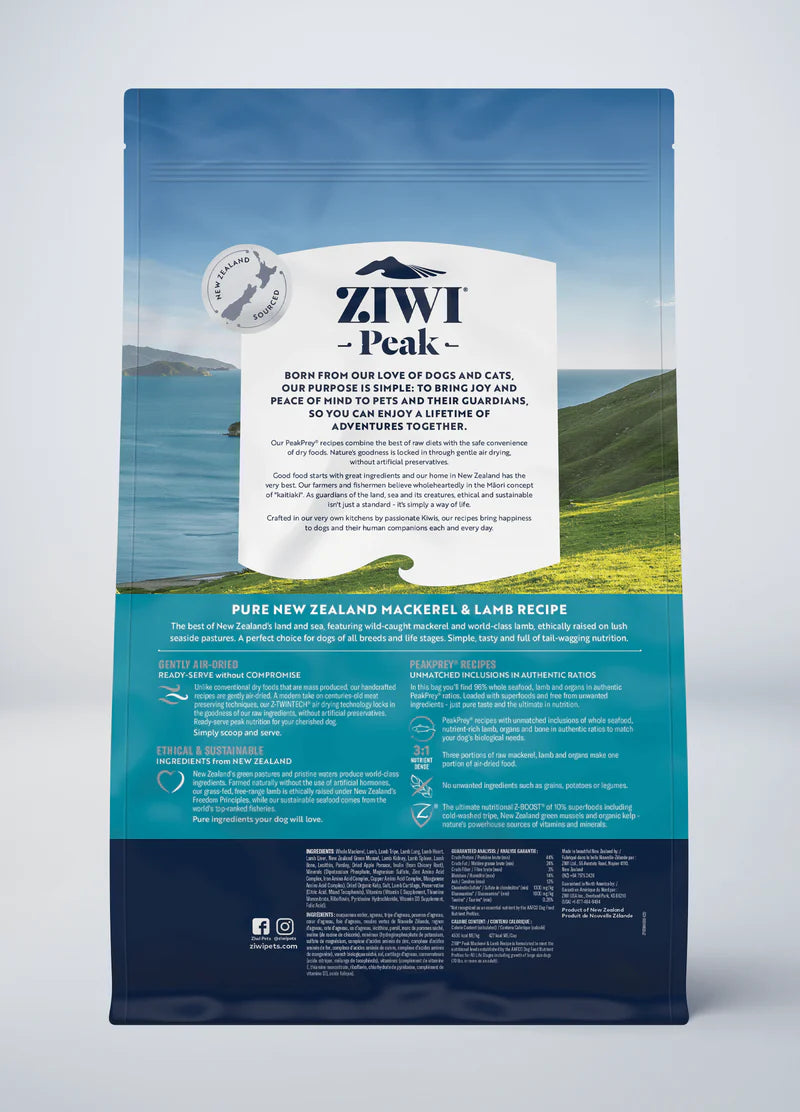 Ziwi Ziwipeak Dog Air-Dried Lamb & Mackerel (454g) - Tail Blazers Etobicoke