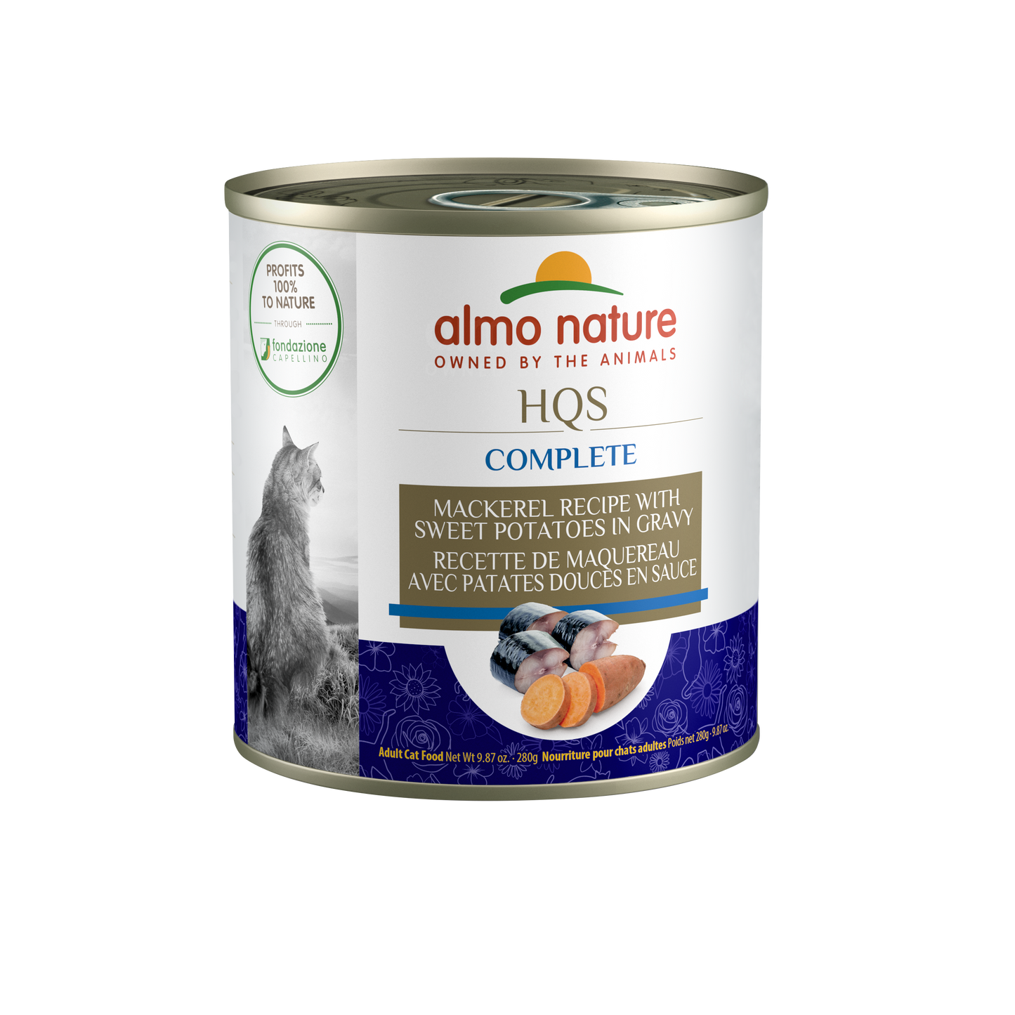 Almo Nature HQS Complete Mackerel & Sweet Potato Cat Can (280g) - Tail Blazers Etobicoke