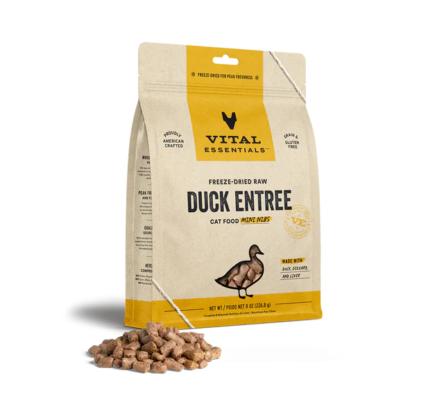 Vital Essentials Cat Freeze-Dried Duck Mini Nibs (8oz)