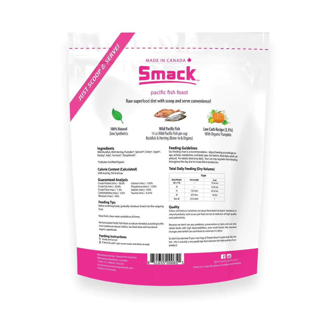 Smack Cat Dehydrated Pacific Fish (210g) - Tail Blazers Etobicoke