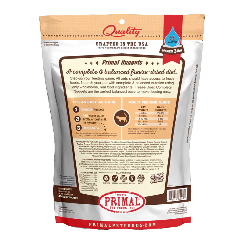 Primal Cat Freeze-Dried Pork Nuggets (14oz) - Tail Blazers Etobicoke