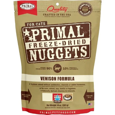 PRIMAL FD VENISON NUGGETS CAT 14OZ