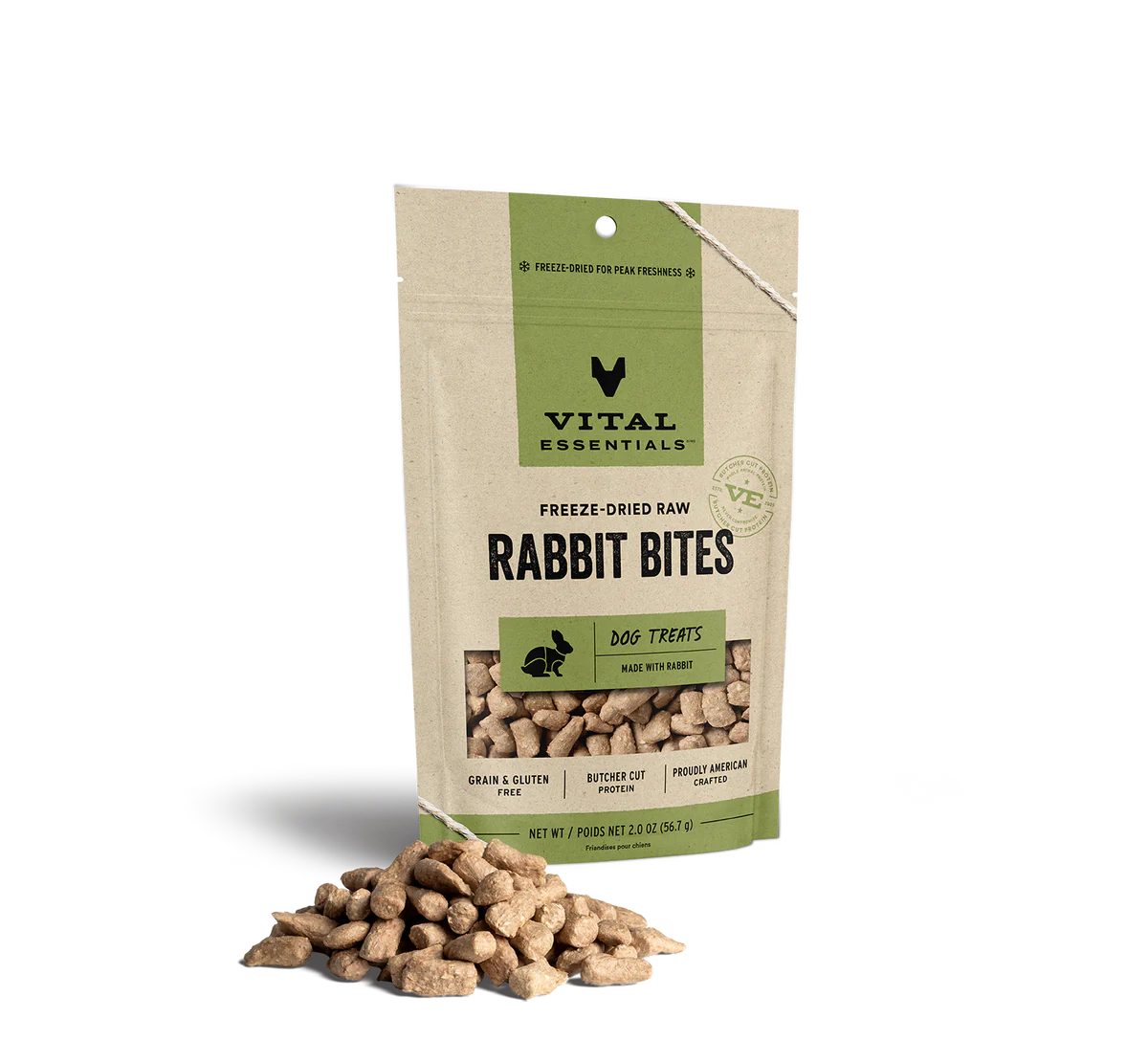 Vital Essentials Dog Freeze-Dried Rabbit Bites Treat (2oz) - Tail Blazers Etobicoke