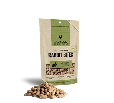 Vital Essentials Dog Freeze-Dried Rabbit Bites Treat (2oz) - Tail Blazers Etobicoke