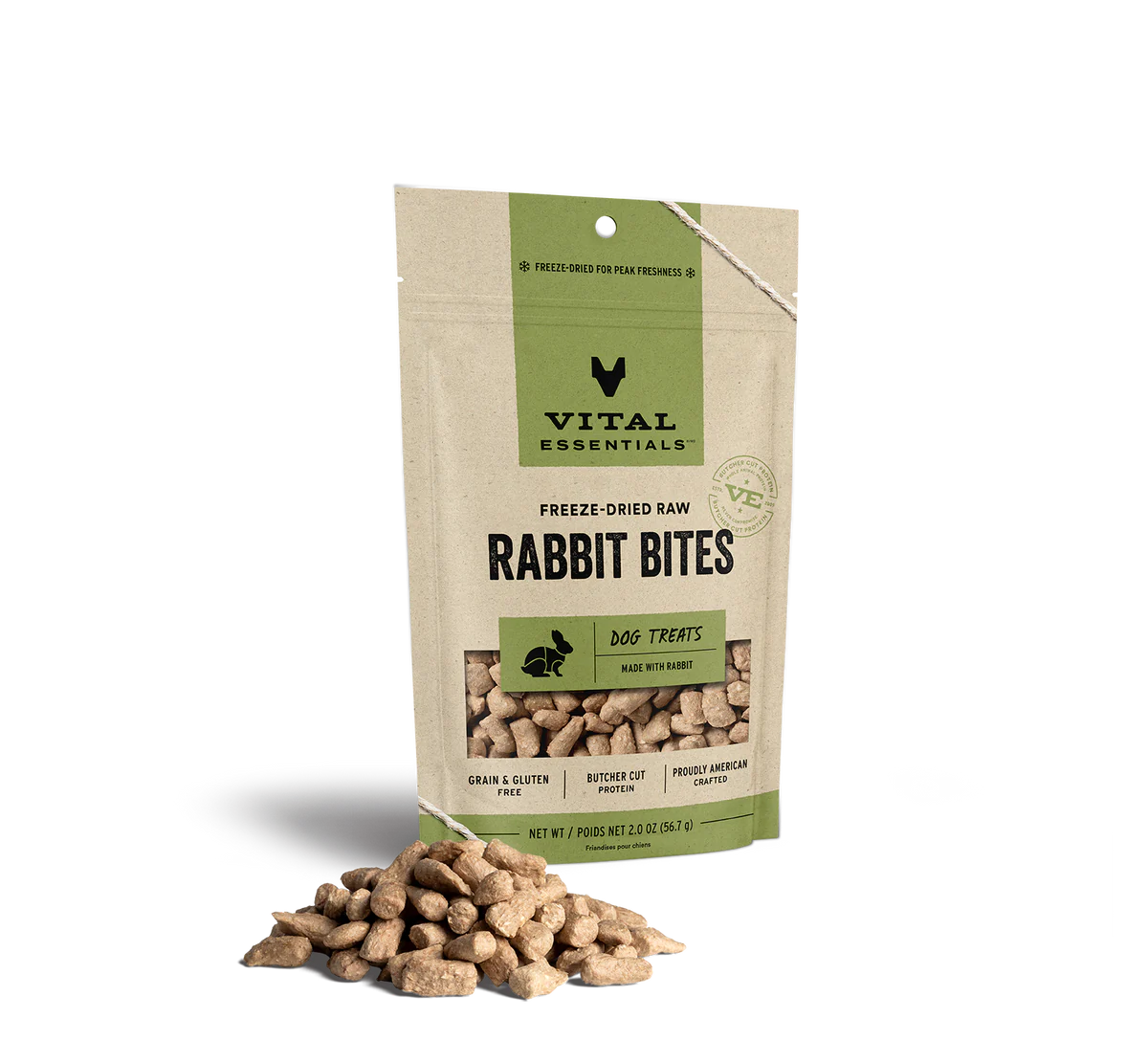 Vital Essentials Dog Freeze-Dried Rabbit Bites Treat (5oz) - Tail Blazers Etobicoke