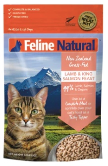Feline Natural Freeze-Dried Lamb & Salmon Feast (320g) - Tail Blazers Etobicoke