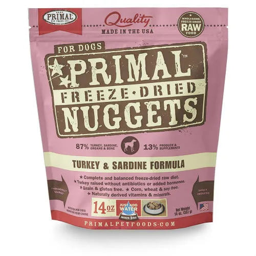 Primal Dog Freeze-Dried Turkey & Sardine Nuggets (14oz) - Tail Blazers Etobicoke