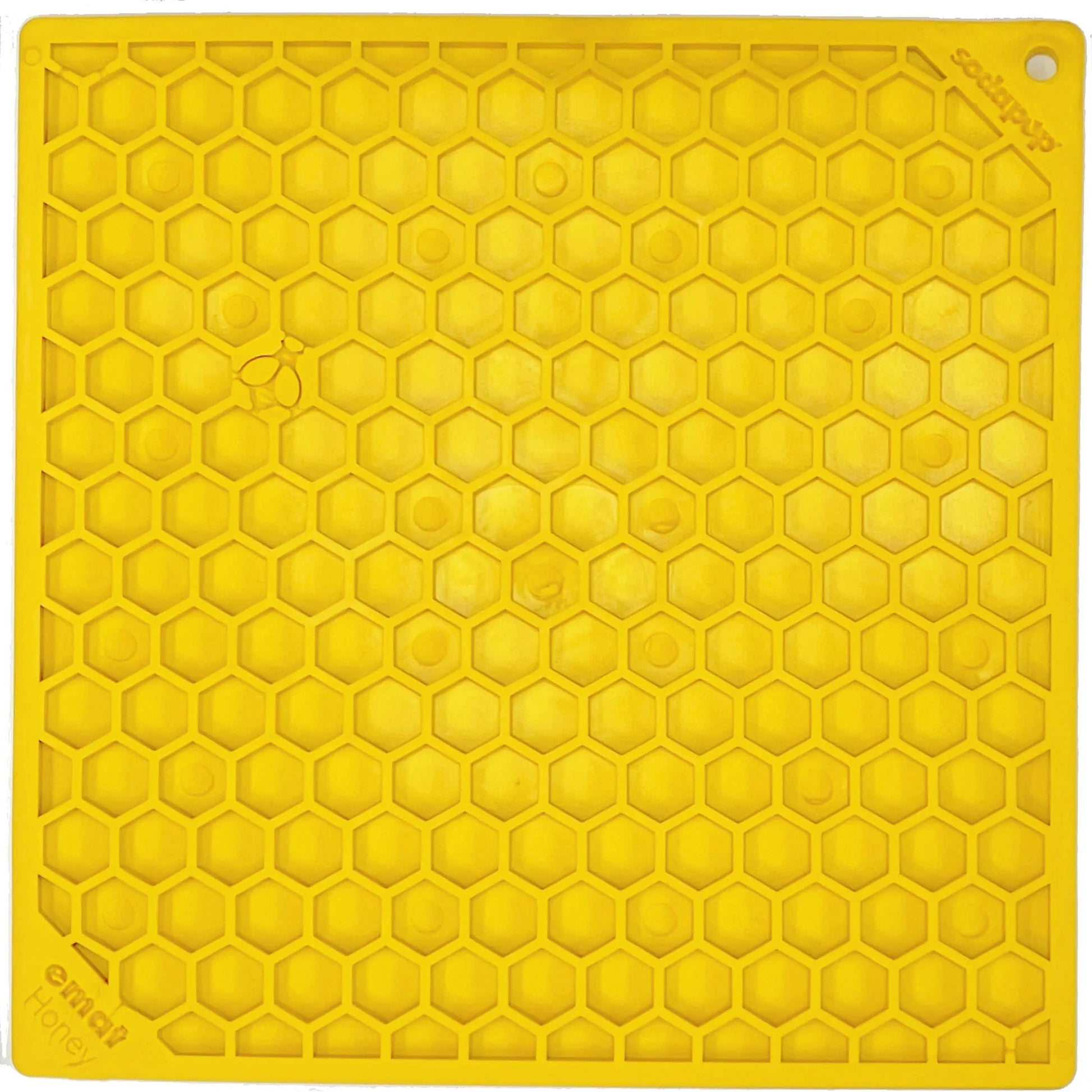 Sodapup E-Mat Honeycomb Lick Mat Yellow (8x8") - Tail Blazers Etobicoke