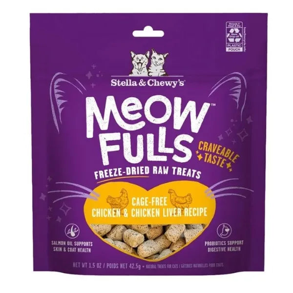 Stella & Chewy's Meowfulls Treats for Cats - Chicken & Chicken Liver (1.5oz)