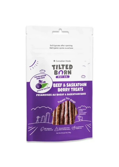 TILTED BARN BEEF/SASK BERRY TREAT 100G - Tail Blazers Etobicoke