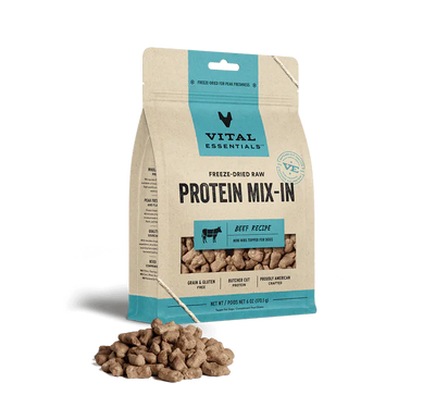 Vital Essentials Dog Freeze-Dried Beef Protein Mix In Small Nibs Topper (6oz)