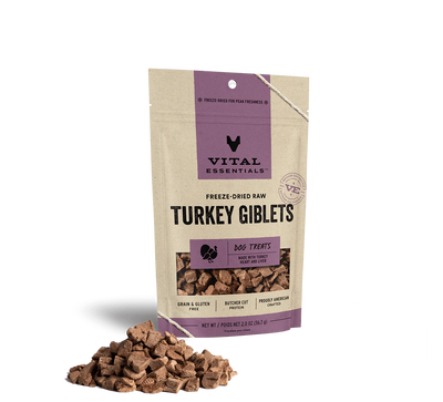 Vital Essentials Dog Freeze-Dried Turkey Giblets Treat (2oz) - Tail Blazers Etobicoke