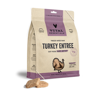 Vital Essentials Cat Freeze-Dried Turkey Entree Mini Patties (8oz) - Tail Blazers Etobicoke