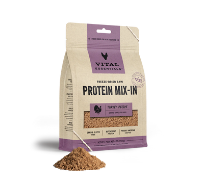 Vital Essentials Dog Freeze-Dried Turkey Protein Mix-In Topper (6oz) - Tail Blazers Etobicoke