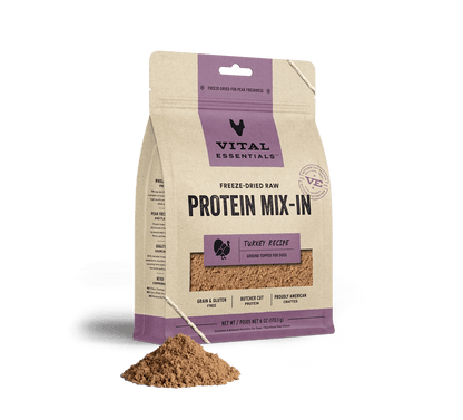 Vital Essentials Dog Freeze-Dried Turkey Protein Mix-In Topper (6oz) - Tail Blazers Etobicoke