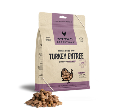 Vital Essentials Cat Freeze-Dried Turkey MIni Nibs (12oz) - Tail Blazers Etobicoke