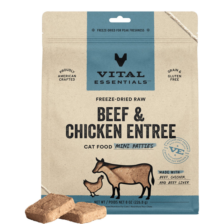 Vital Essential Cat Freeze-Dried Beef/Chicken Mini Patty (15oz)
