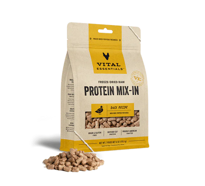 Vital Essentials Dog Freeze-Dried Duck Protein Mix In Small Nibs Topper (6oz)