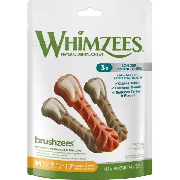 Whimzees Brushzees 7 Pack (Medium) - Tail Blazers Etobicoke