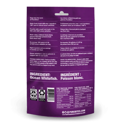 PureBites Freeze-Dried Ocean Whitefish (50g) - Tail Blazers Etobicoke