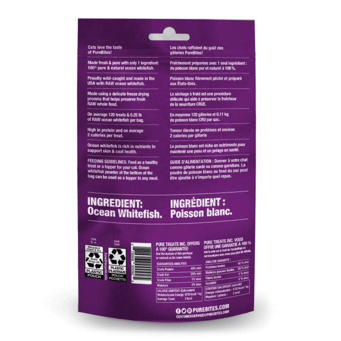 PureBites Cat Freeze-Dried Ocean Whitefish Treat (20g) - Tail Blazers Etobicoke
