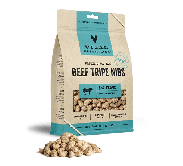 Vital Essentials Dog Freeze-Dried Beef Tripe Nibs (14oz)