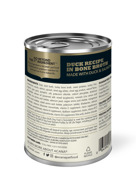Acana Duck Recipe Dog Can (363g) - Tail Blazers Etobicoke