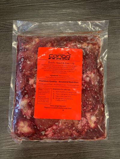 Congo Duck Heart & Liver (1lb) - Tail Blazers Etobicoke