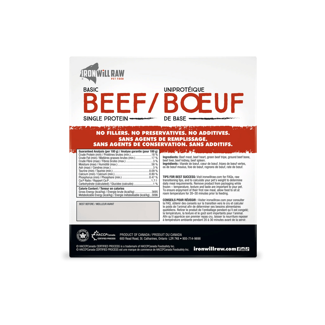 Iron Will Basic Beef (6lb) - Tail Blazers Etobicoke
