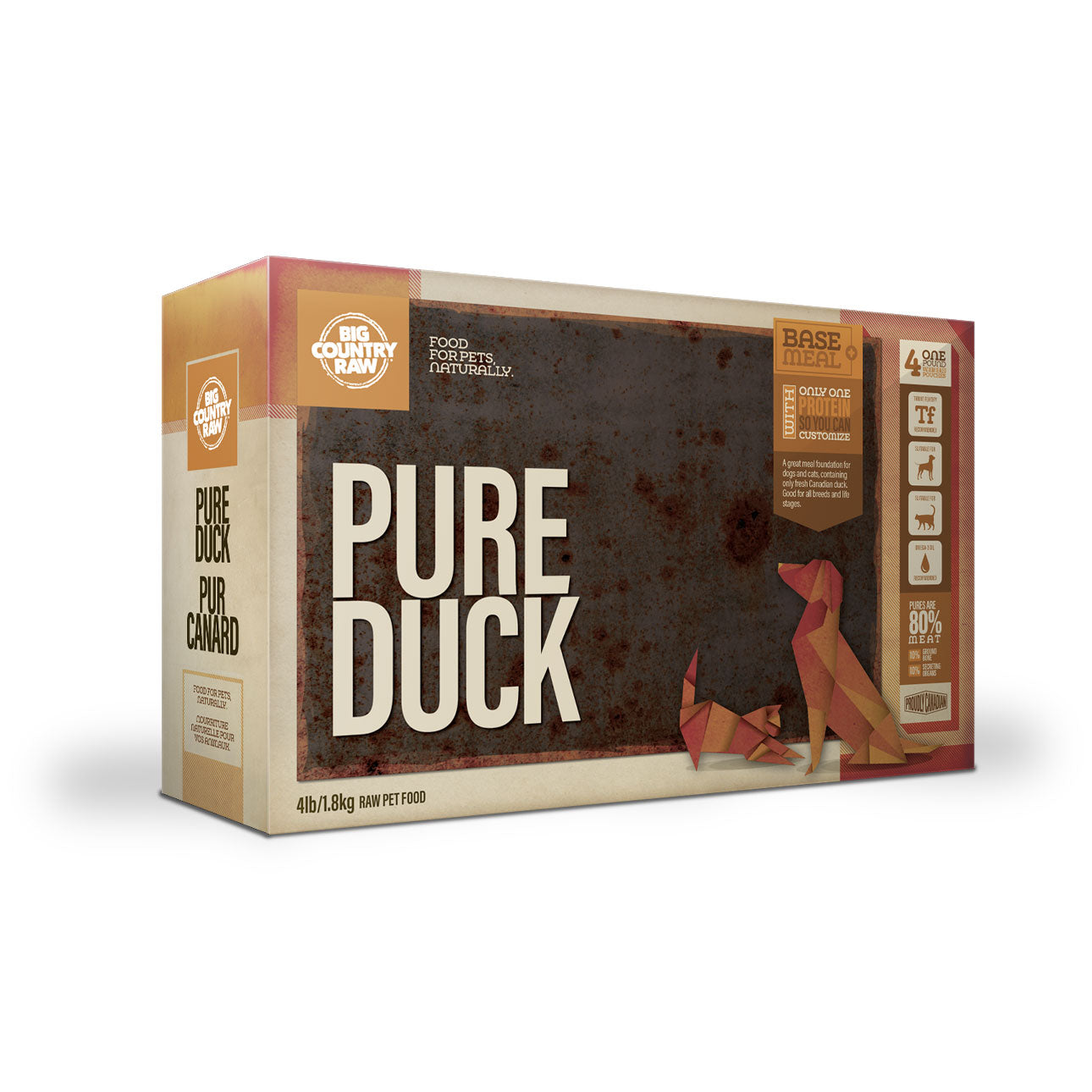 Big Country Raw Dog Pure Duck Carton (4lb) - Tail Blazers Etobicoke