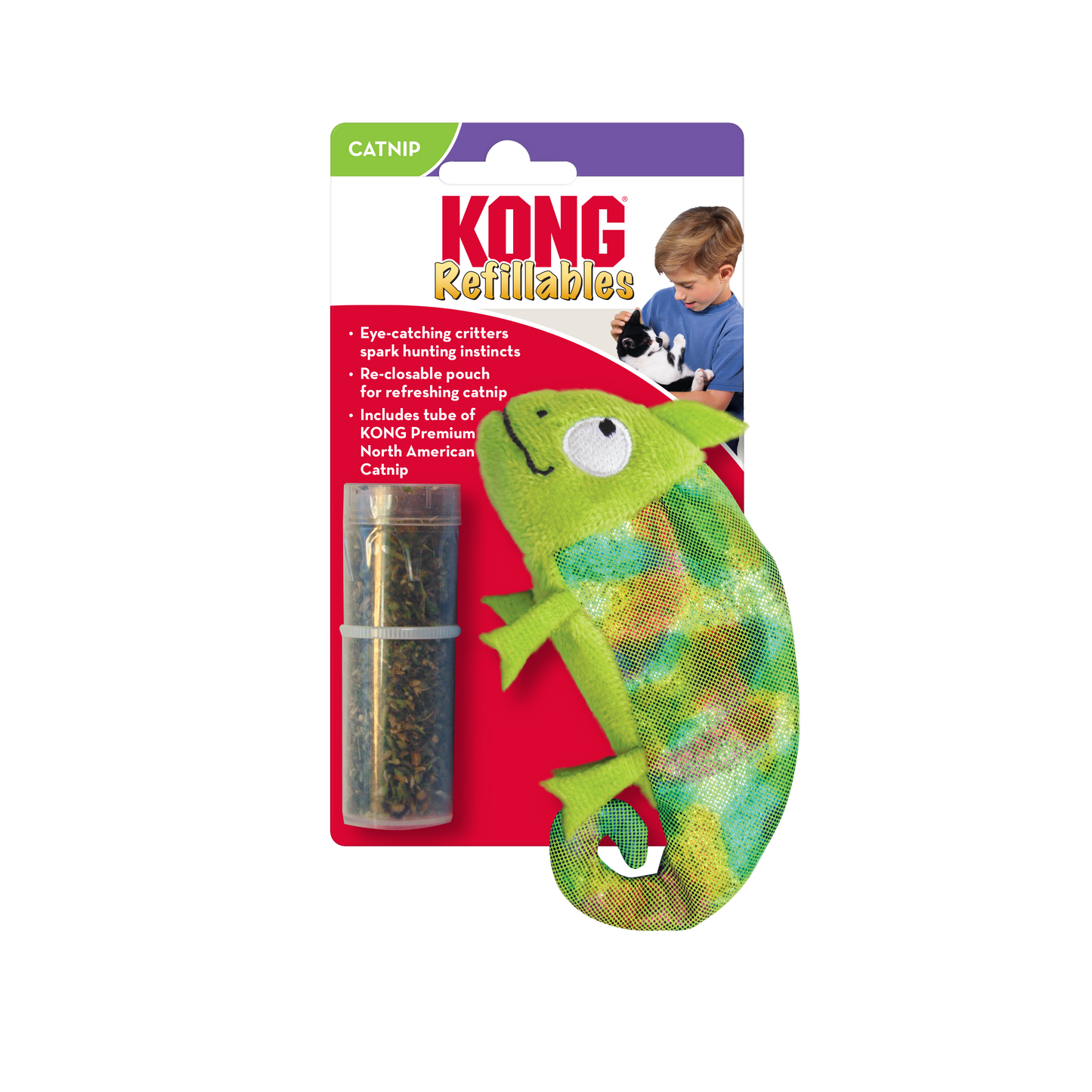 Kong Catnip Refillables Chameleon Cat Toy - Tail Blazers Etobicoke