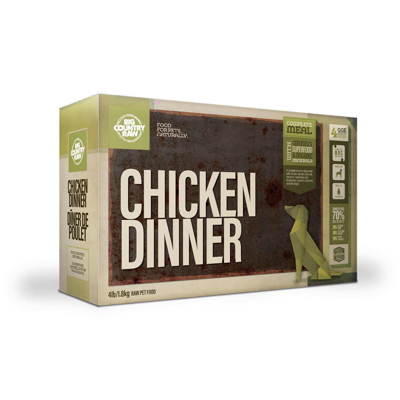 Big Country Raw Dog Chicken Dinner Carton (4lb) - Tail Blazers Etobicoke