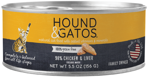 Hound & Gatos Chicken & Chicken Liver Cat Can (5.5oz) - Tail Blazers Etobicoke