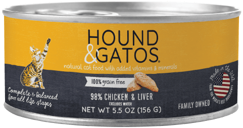 Hound & Gatos Chicken & Chicken Liver Cat Can (5.5oz) - Tail Blazers Etobicoke