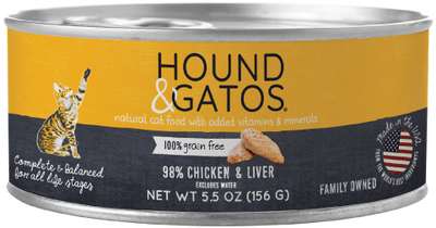 Hound & Gatos Chicken & Chicken Liver Cat Can (5.5oz) - Tail Blazers Etobicoke