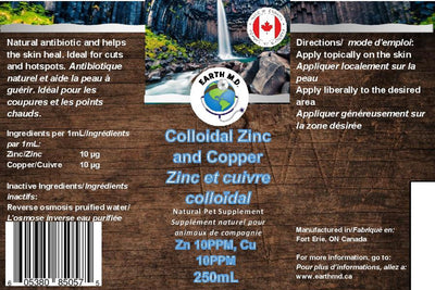 Earth MD Colloidal Zinc & Copper Spray (250mL) - Tail Blazers Etobicoke