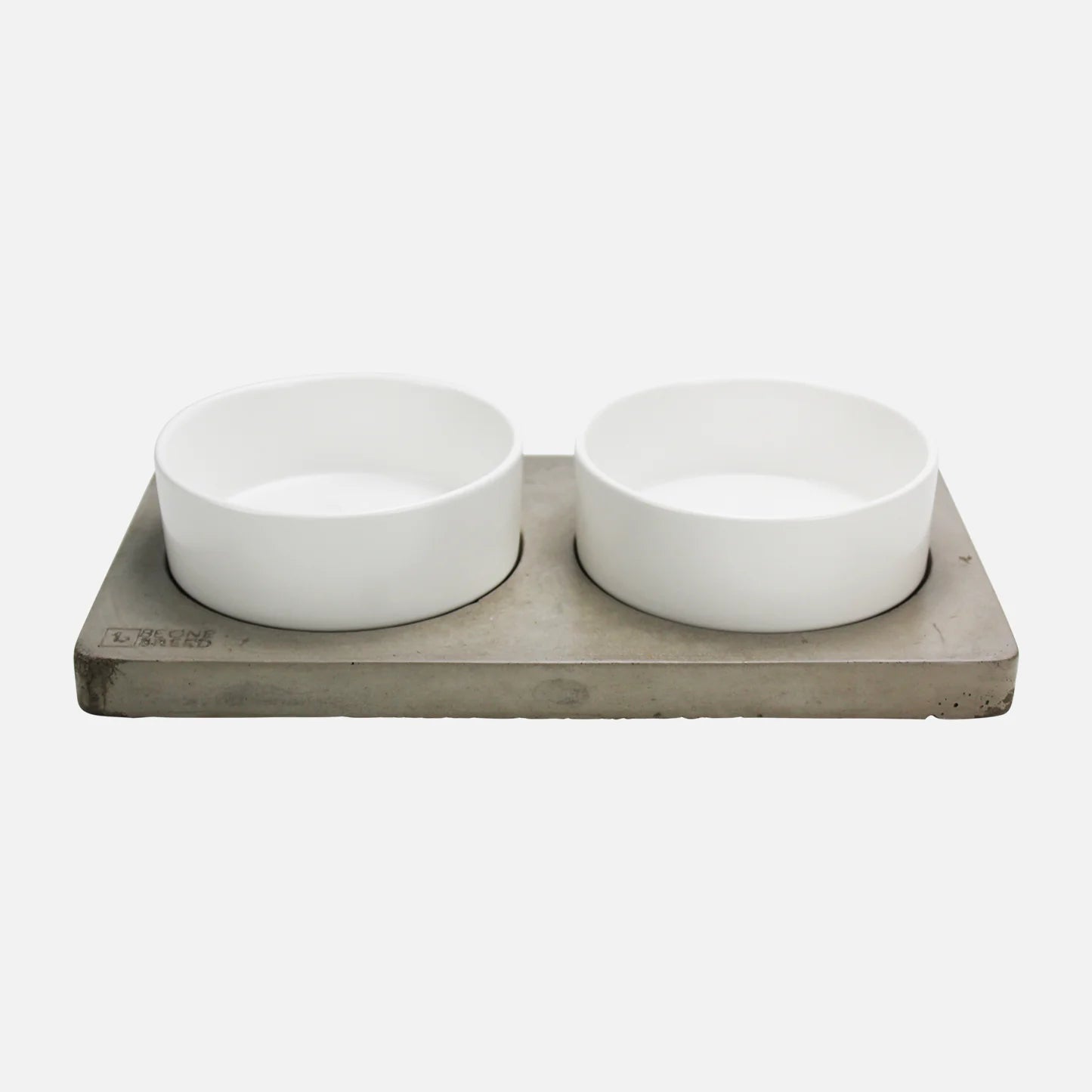 BeOneBreed White Ceramic Bowls with Concrete Base - Tail Blazers Etobicoke