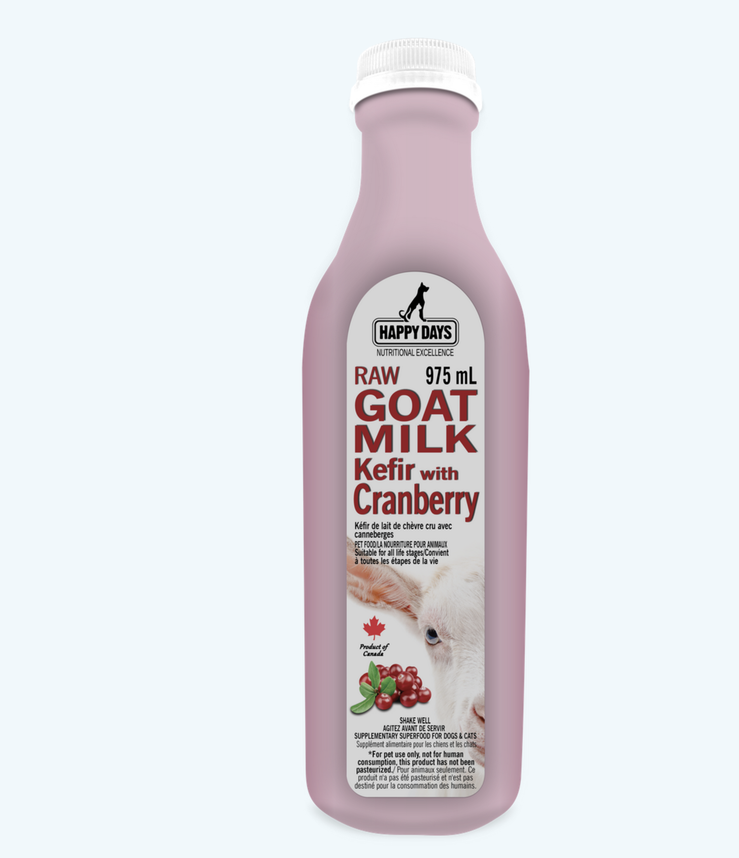Happy Days Raw Fermtented Goat Milk Kefir with Cranberry (975mL) - Tail Blazers Etobicoke